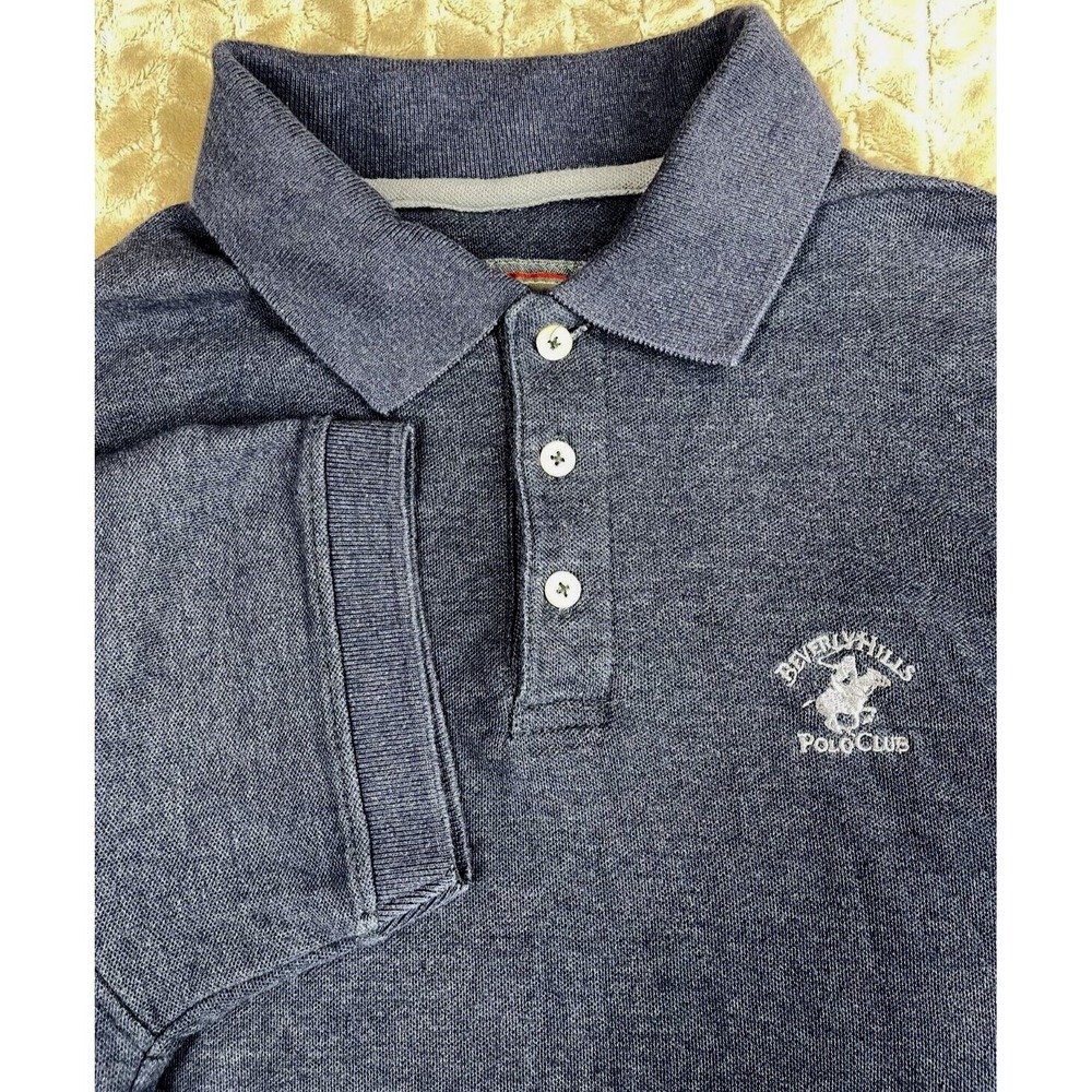 Beverly Hills Polo Club Men's Medium Navy Modern Fit‎ Casual Style Shirt